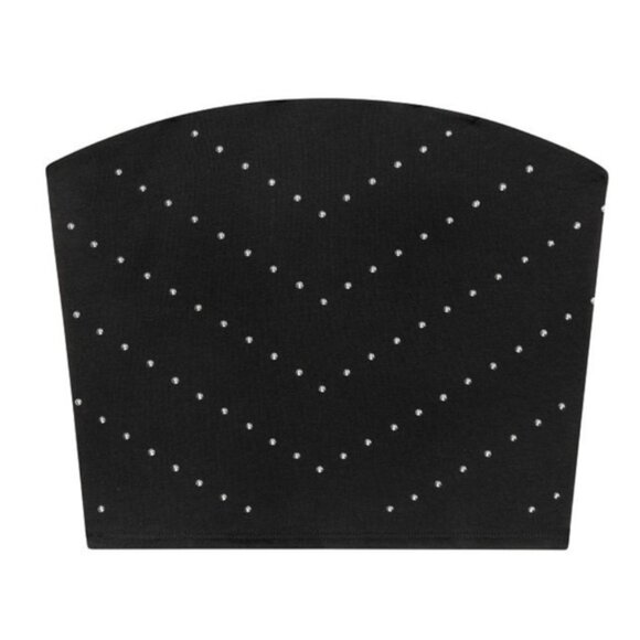 New Victoria's Secret Pink Tube Top Small Black Silver Studs NWT - Picture 1 of 10